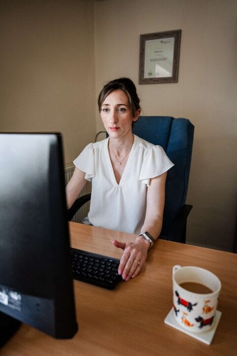 DACCS Sam Hilton working in the Tavistock office