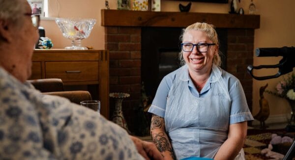 DACCS care worker doing sitting services with a Tavistock client