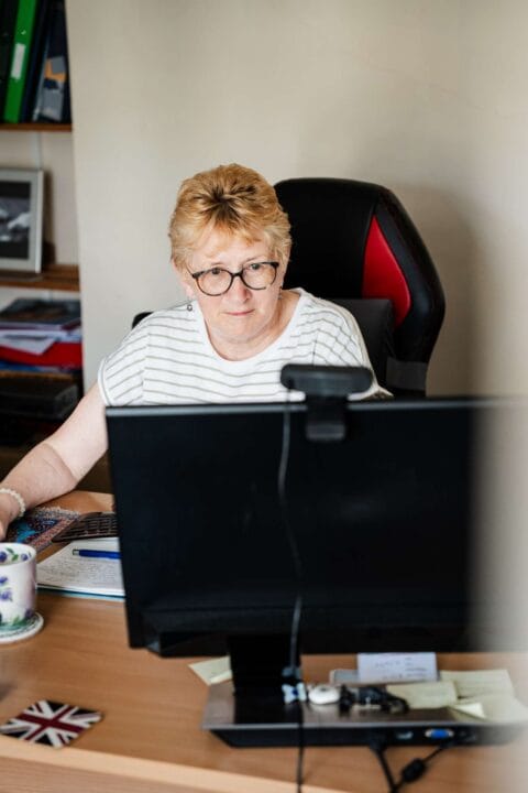 DACCS Pauline Hilton working in the Tavistock office
