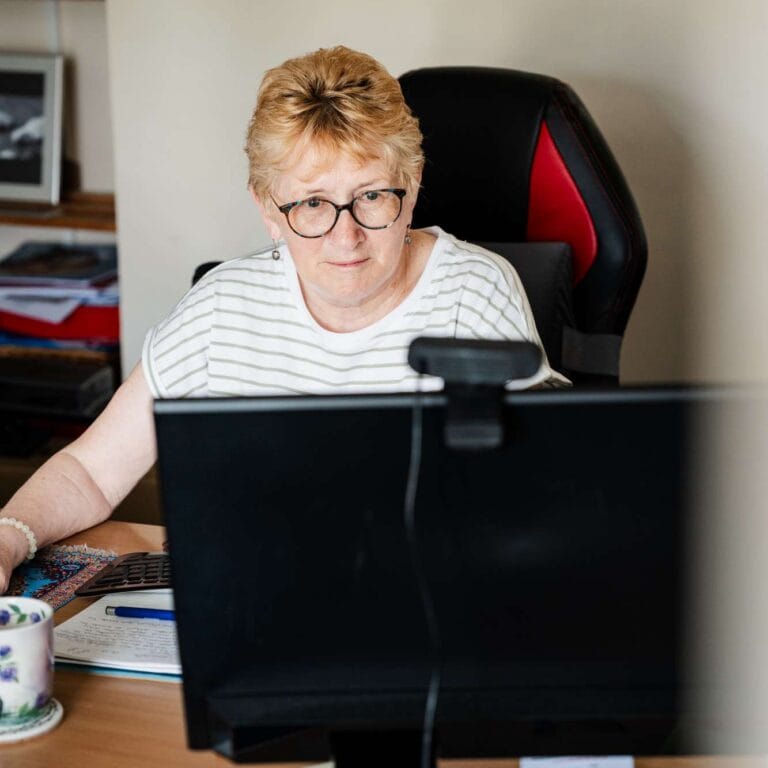 DACCS Pauline Hilton working in the Tavistock office